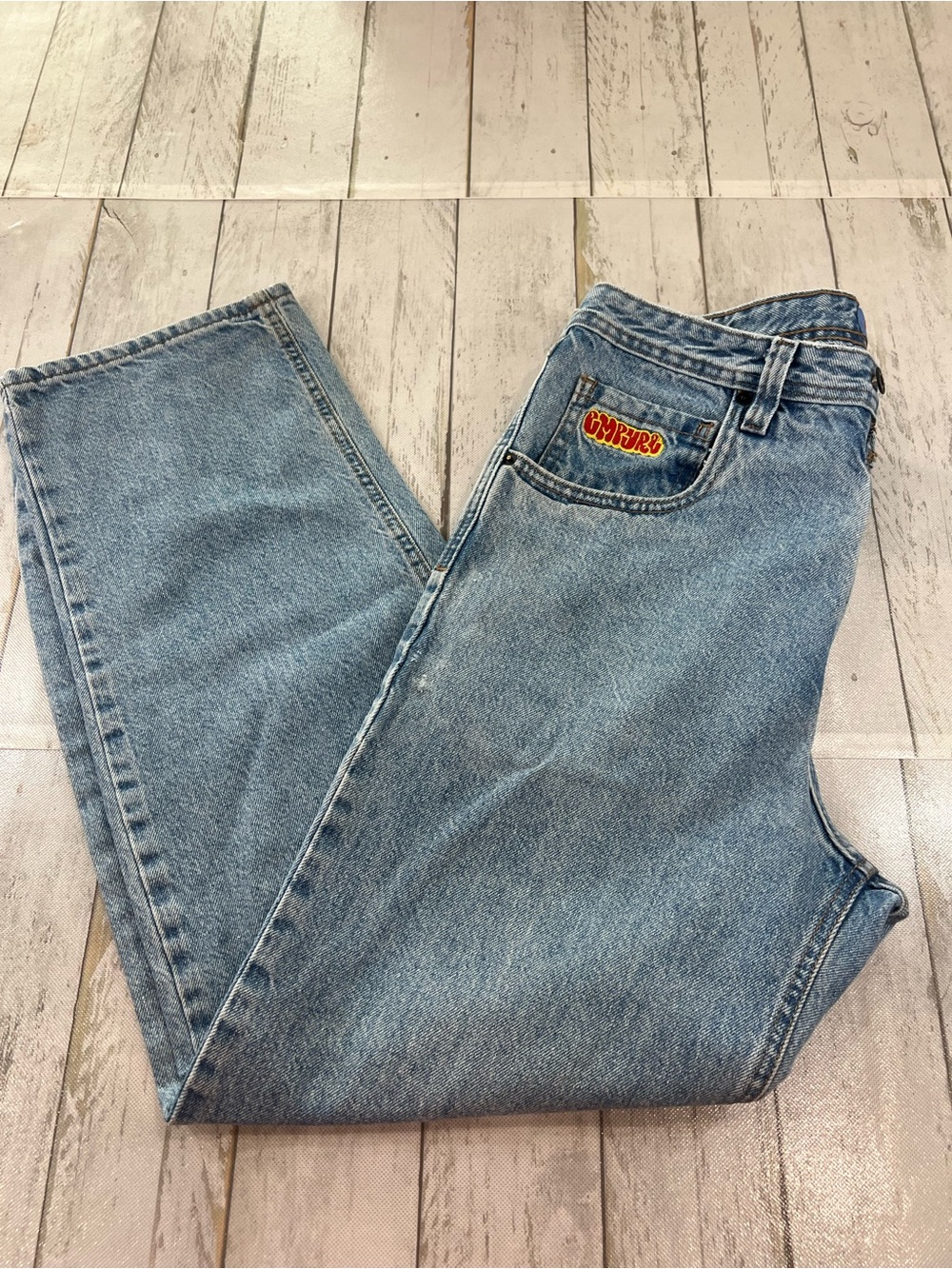 Empyre Light Blue Denim Jeans with Embroidered Waist Detail